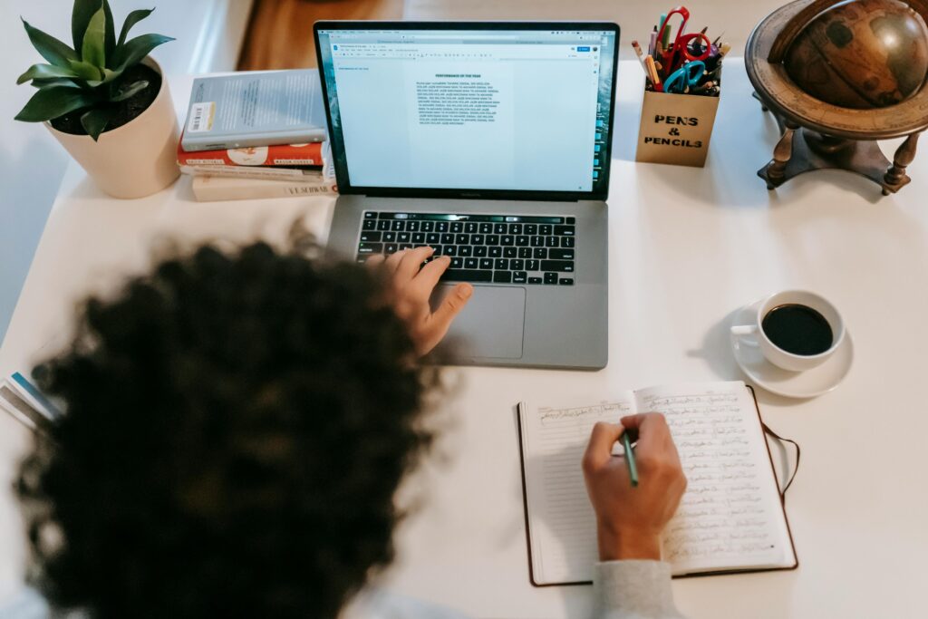 Freelancer working online to earn money from home